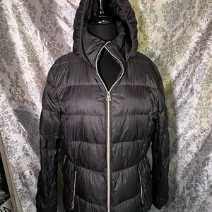 Lucky Brand Lightweight Packable Hunter Green Hooded Puffer Jacket